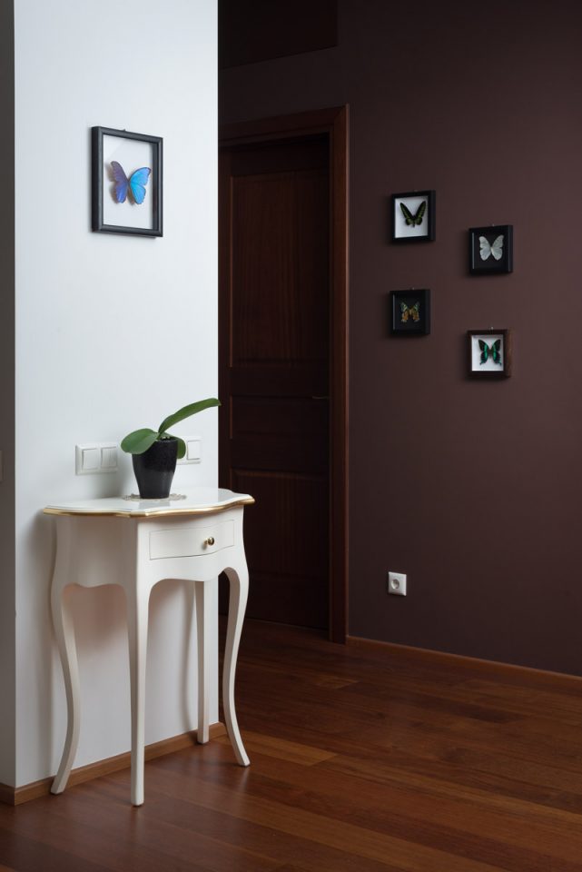 Home interior decorated with framed butterflies